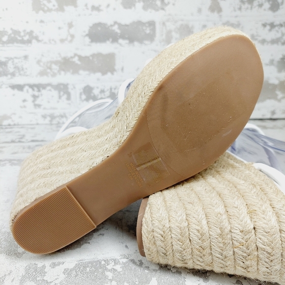 NEW BP. Cohan White Tan Espadrille Platform Wedge Sandals I154 - Picture 9 of 11